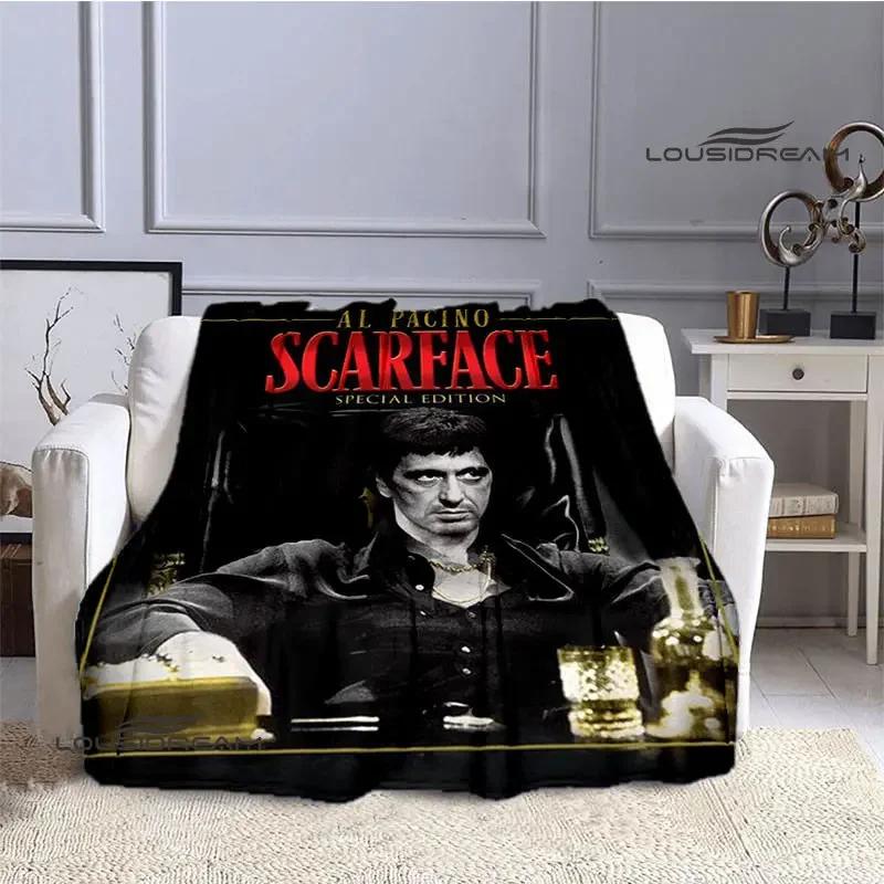 Classic Movie Scarface Blanket Flange Warm Blanket Soft and Comfortable Blanket Home Travel Blanket Bed Linings Birthday Gift