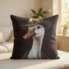 Cute Funny Goose Duck Art Cushion Cover Silky Short Plush Invisible Zipper Dustproof Sofa Pillow Case For Home Decor