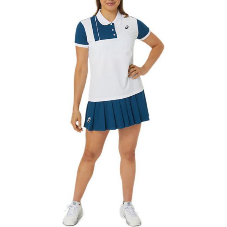 Asics Classic Skort Solid Color Elastic Waist Classic Quick-Dry Pleated Casual Skirt Women skirts Blue 2042A299-412