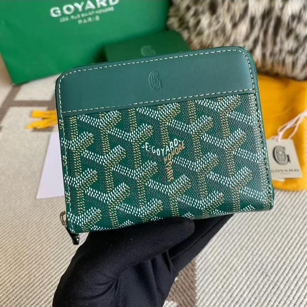 Goya Women's and Men's Houndstooth Zipper Wallet Card Holder with Multi-Card Slots & Coin Purse