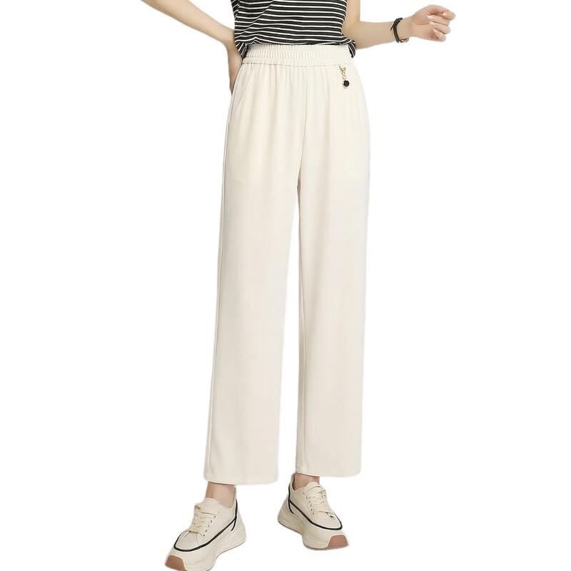 LANGSHA Women's Summer High-Waist Casual Cropped Pants