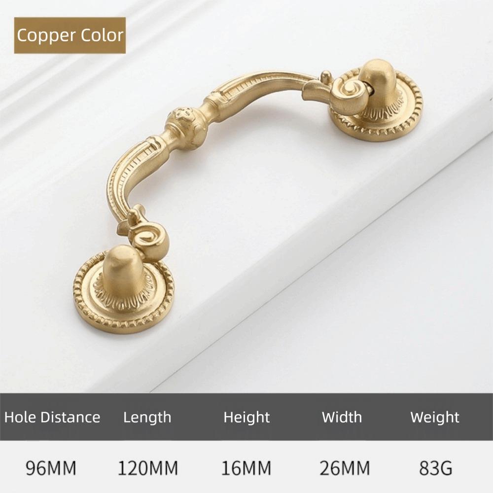 Nordic Solid Brass Cabinet Handle Hardware with Matching Screws Drawer Knobs Pull Handles Kitchen