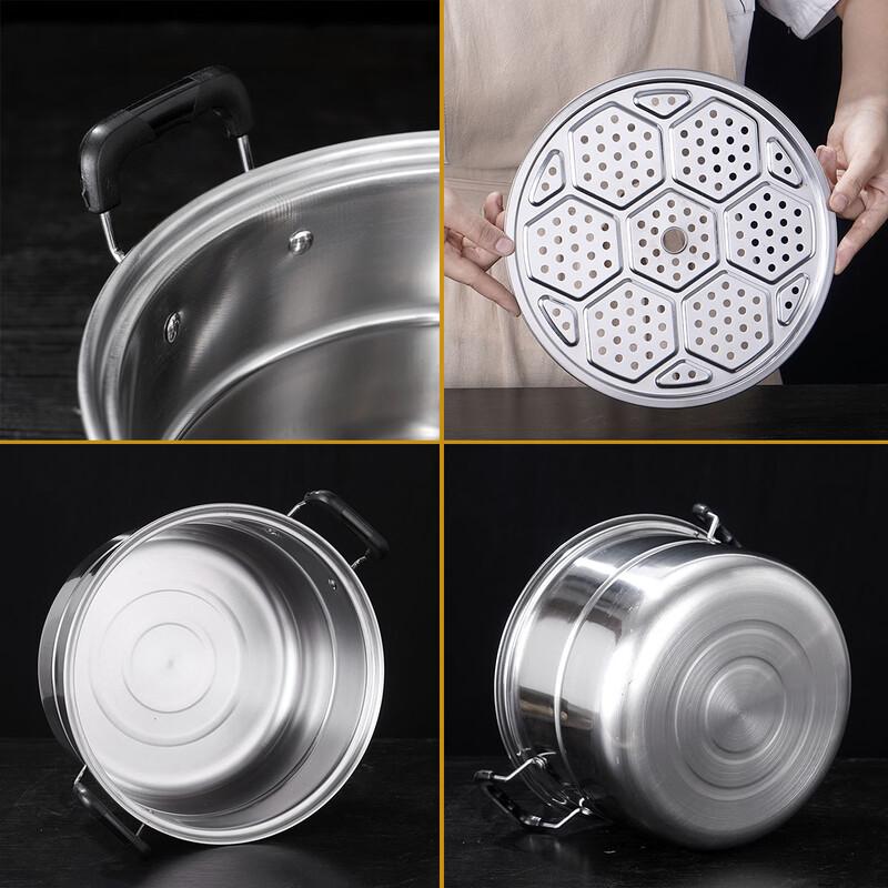 ZISIZ Stainless Steel 3-Layer Steamer Pot