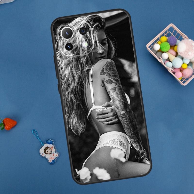 Sexy Tattoo-Mädchen Hülle für Xiaomi 14T Pro 13T 11T 12T 13 14 15 Ultra POCO X7 Pro X3 X5 X6 F5 F6 M6 Pro Abdeckung