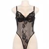 New Women's Fashion V-Neck Sleeveless Stretchy Halter One Piece Lace See Through Lingerie Plus Size Body Suits Tops