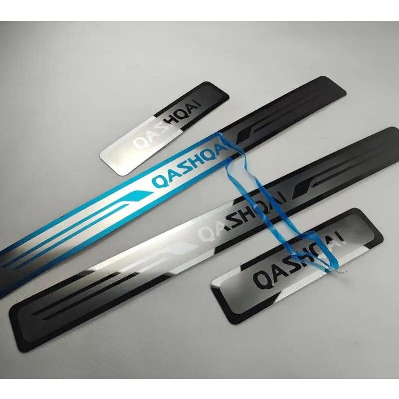 

Аксессуары для стайлинга автомобилей для Nissan Qashqai j11 Накладка на порог из нержавеющей стали Защитная наклейка на порог 2015 2017 серебряный