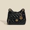 Niche leather messenger bag women's first layer cowhide rhombus chain bag shoulder women's bag