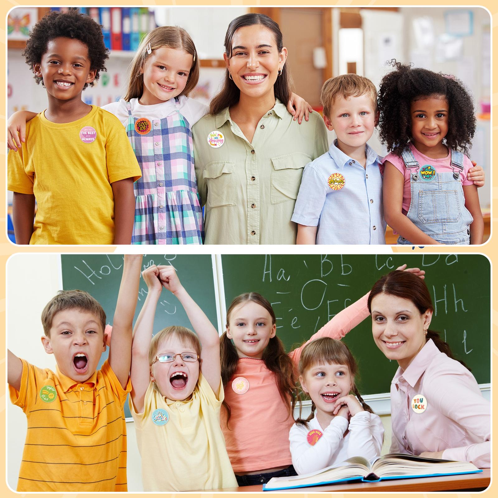 

60 шт. Наградные значки-пуговицы Мини-круглые значки признания Значки благодарности Вдохновляющие значки поощрения Наградные значки для школы Of