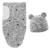 Baby Baumwoll-Swaddle-Decke 0-6 Monate Neugeborenes Anti-Schreck-Fotografie-Decke Wickeltuch Mützen-Set Anti-Strampeln Steppdecke Neugeborenen Geschenke