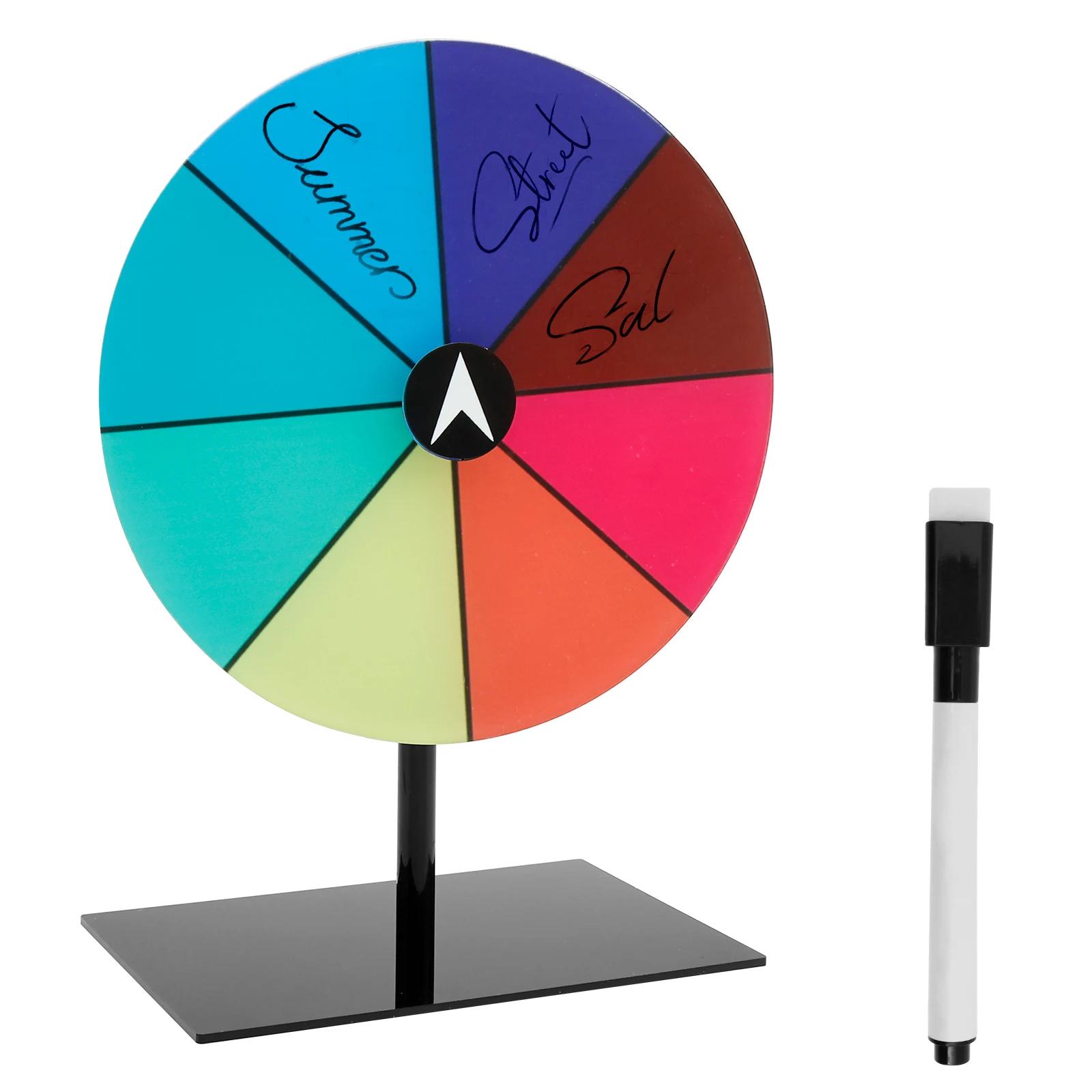 8  Rotating Prize Wheel Tabletop 8 Slots Tabletop Roulette Spinner Colorful Prize Wheel Tabletop Roulette Wheel Party Game Toy rosso