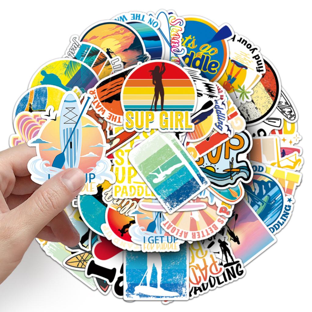 50 Standing Paddle Board Graffiti Stickers Personalized Creative Water Sports Decorative Laptop Stickers