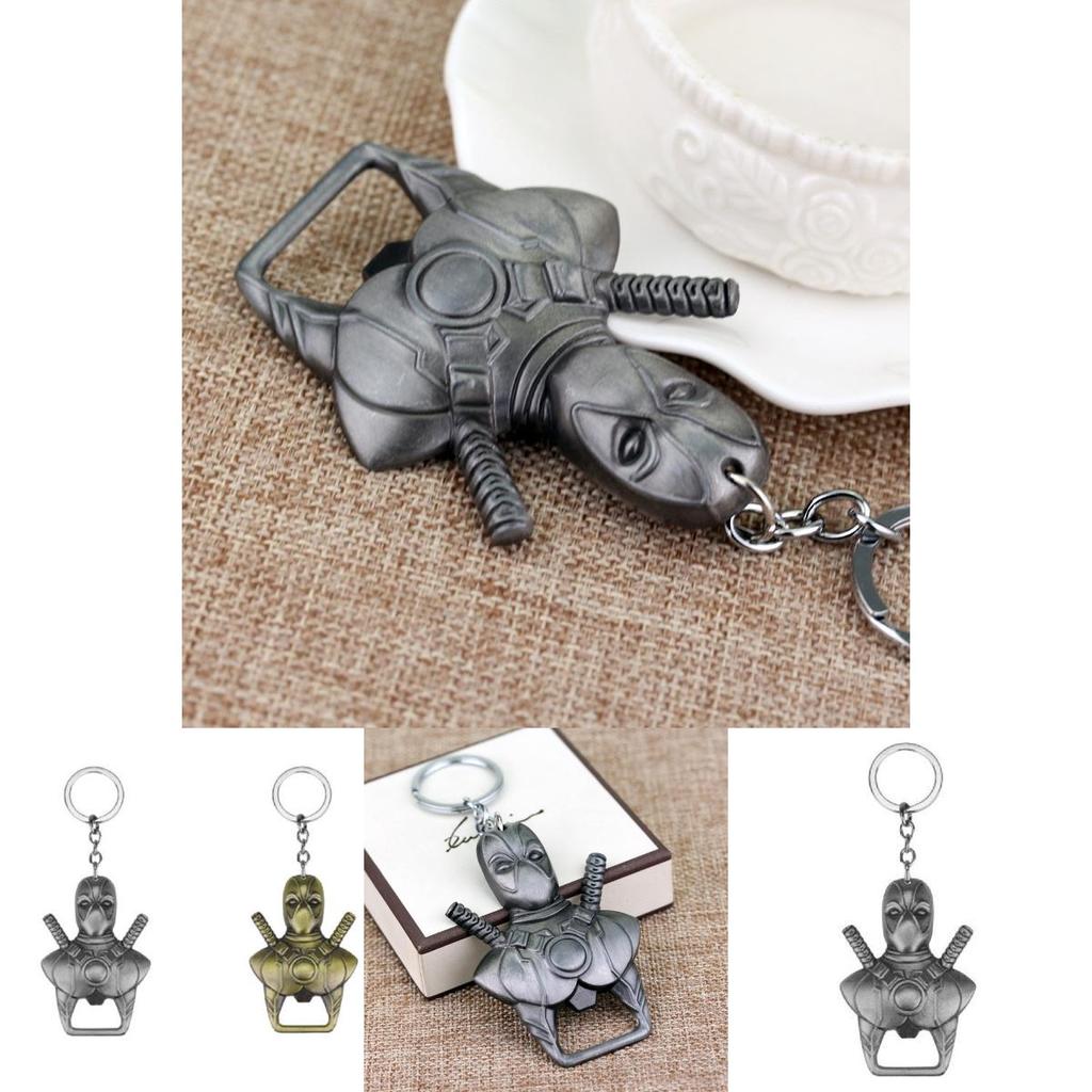 Silver Bronze Marvel Comics Deadpool Logo Metal Bottle Opener Keyring Keychain