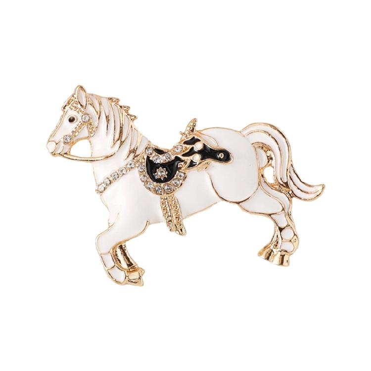 

Classical Horse Shape Alloy Brooch Pin With Safety Clasp Detailing Exqusited Craftsmanship Stylish Outfit Enhancer білий