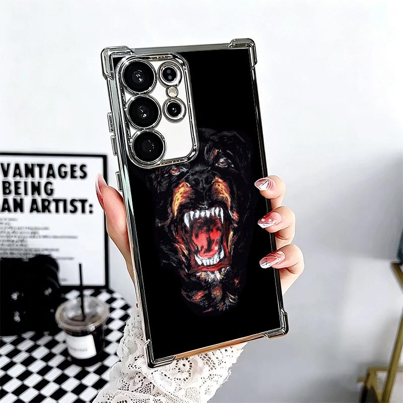 

Rottweiler Dog Soft Phone Case For Samsung Galaxy S26 Ultra S25 Edge S24 FE S23 Plus S22 S21 + S20 Plating Anti-Fall Fundas Samsung S23