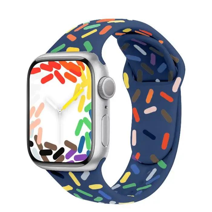 Silicone Sport Band For Apple Watch Strap49mm 44mm 45mm 40mm 41mm 42mm 38mm Bracelet Iwatch Series9 8 7 6 5 4 3SE Ultra 2 Correa