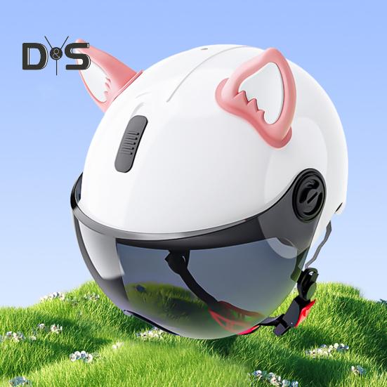 1 Pair Motorcycle Helmet Cat Ear Decoration Adhesive Scooter Cycling Bicycle Motorbike Skateboarding Helmet Decorative Ear Helmet Accessories