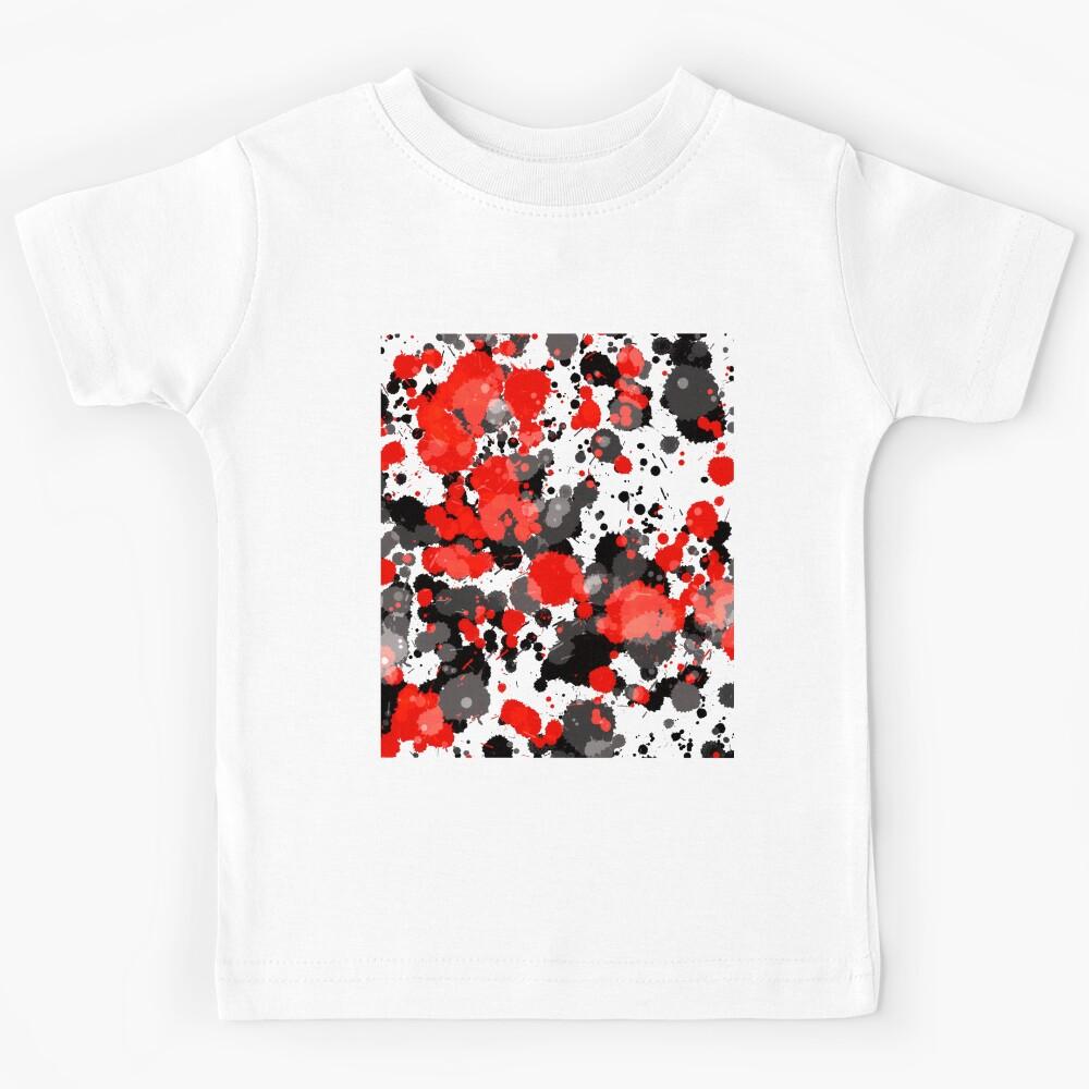 Red Black Paint Splatter Kids T-Shirt 110