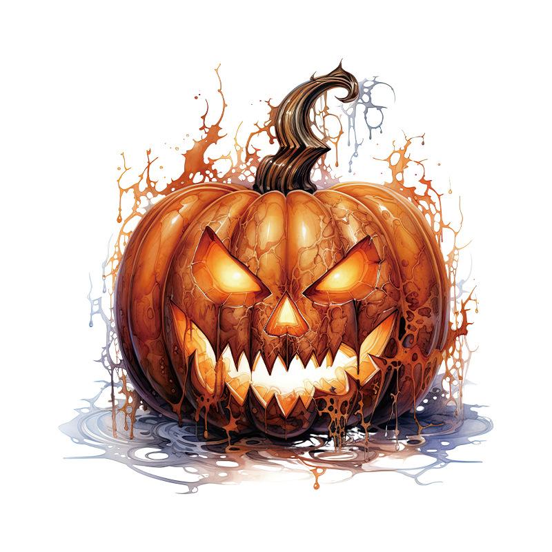 

Хэллоуин декоративные наклейки на стену ужас тыква ванная комната крышки унитаза украшения бака для воды самоклеящаяся наклейка 30x30CM разноцветный