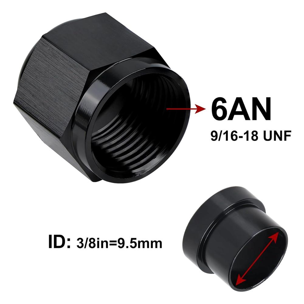 

4AN 1/4 6AN 3/8 8AN 1/2 12AN 3/4 10AN Female to 5/8 Hardline Tube Nut and Sleeve Fitting Adapter Aluminum Tube Hose Line Fitting