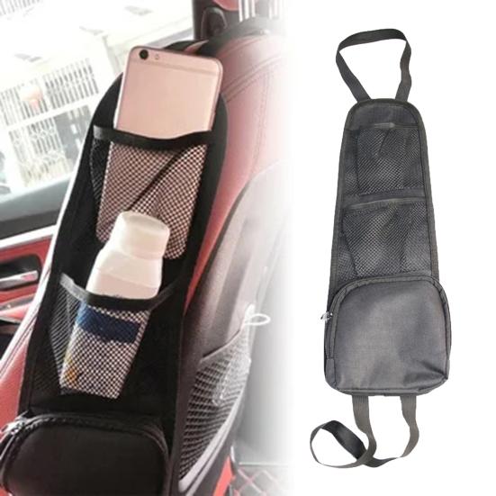2Pcs Car Storage Bags Multi-Pocket Design Large Capacity Zipper Design Universal Automobile