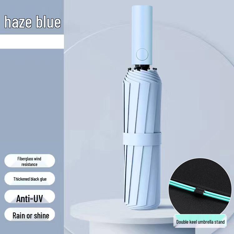UV Black Glue Automatic Three-Fold Sun/Rain Dual-Use Umbrella with Logo Printing - Sun Protection & Rain Shield