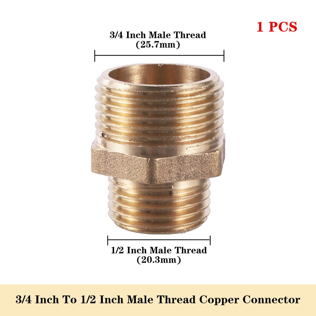 1 Pc 1/2" 3/4" 1" Female Male Thread Through Adapter Copper Extender Connect Repair Durable Hose Coupling Joint Garden Fitting