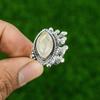 Gift For Women Statement Adjustable Ring 925 Silver Natural Golden Rutile