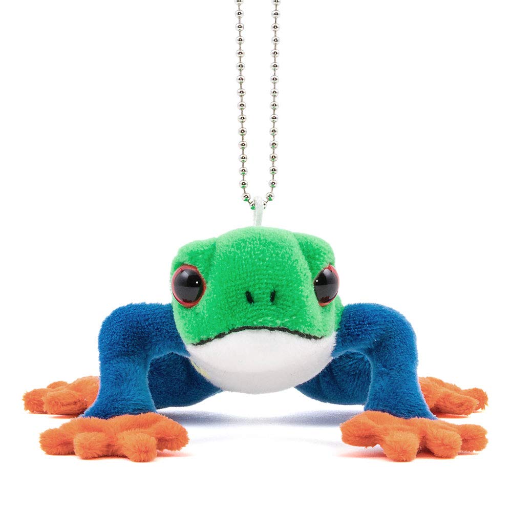 COLORATA Plush Mascot Red-Eyed Tree Frog (Realistic Amphibianwith Chain) Cute Frog Keychain Doll Gift (Twice Tested) Christmas Present