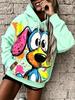 Fashionable women's loose casual street style hooded sweatshirt, loose casual, fashionable top