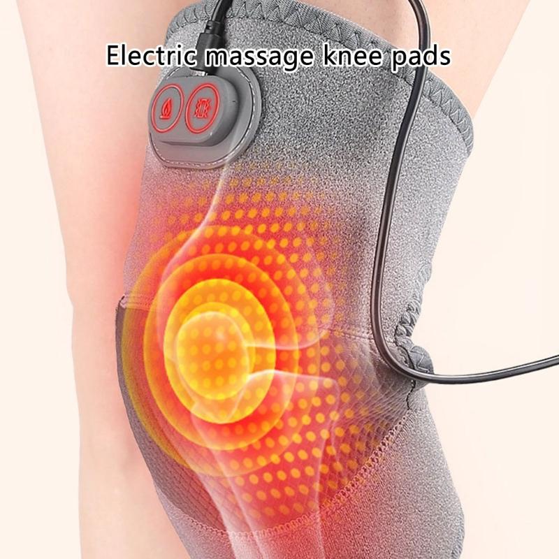 Knee Massager 3 Heating Levels Knee Heating Pad USB Heated Knee Brace Heated Knee Wrap Electric Massage Knee Pad