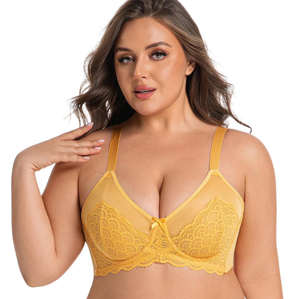 Dámské podprsenky plus size Nastavitelné podprsenky pro velká prsa Tenké kosticové kostice Sexy krajkové spodní prádlo