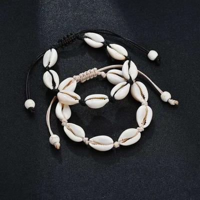 Tobillera de Conchas de Playa de Verano Para Mujer Bohemia Cuerda Trenzada Ajustable Cadena Brazalete Joyería de Ocio para Vacaciones de Niñas