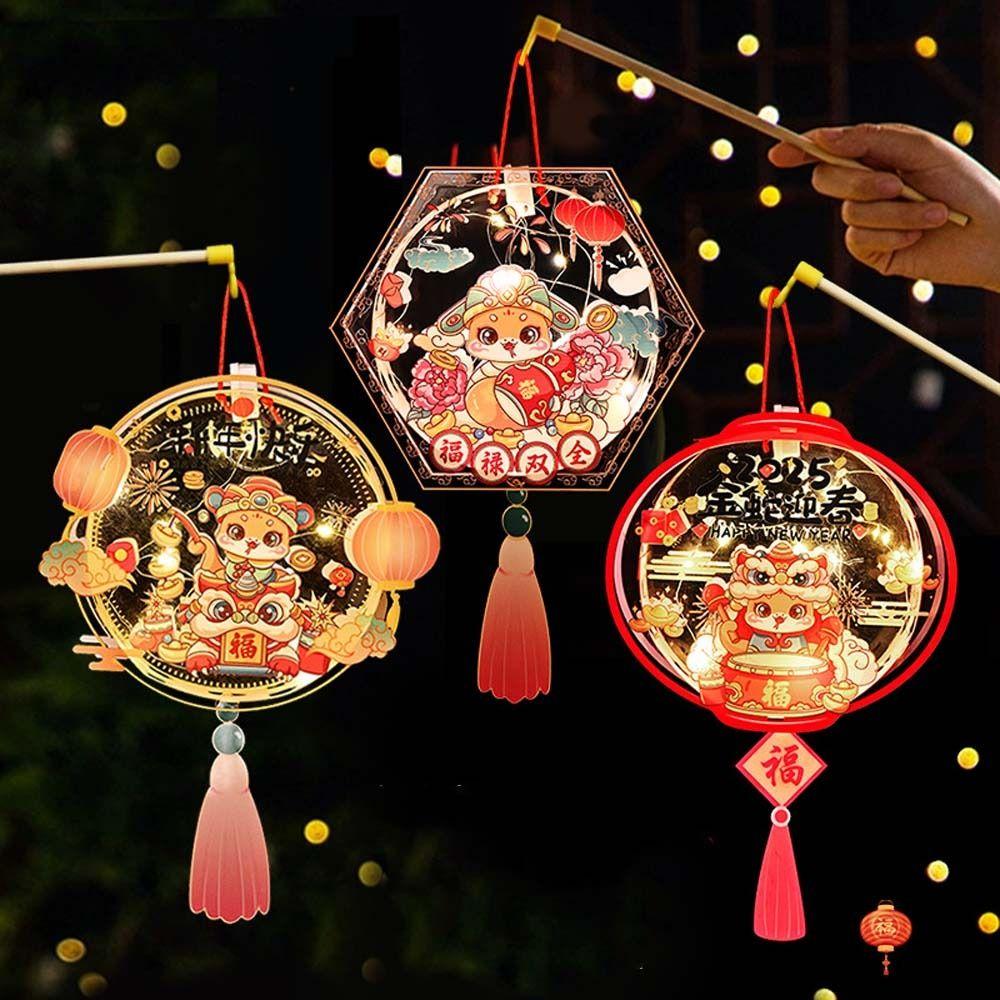 Transparent 2025 Snake Year Portable Lantern Traditional Spring Festival Supplies  Lantern Festival