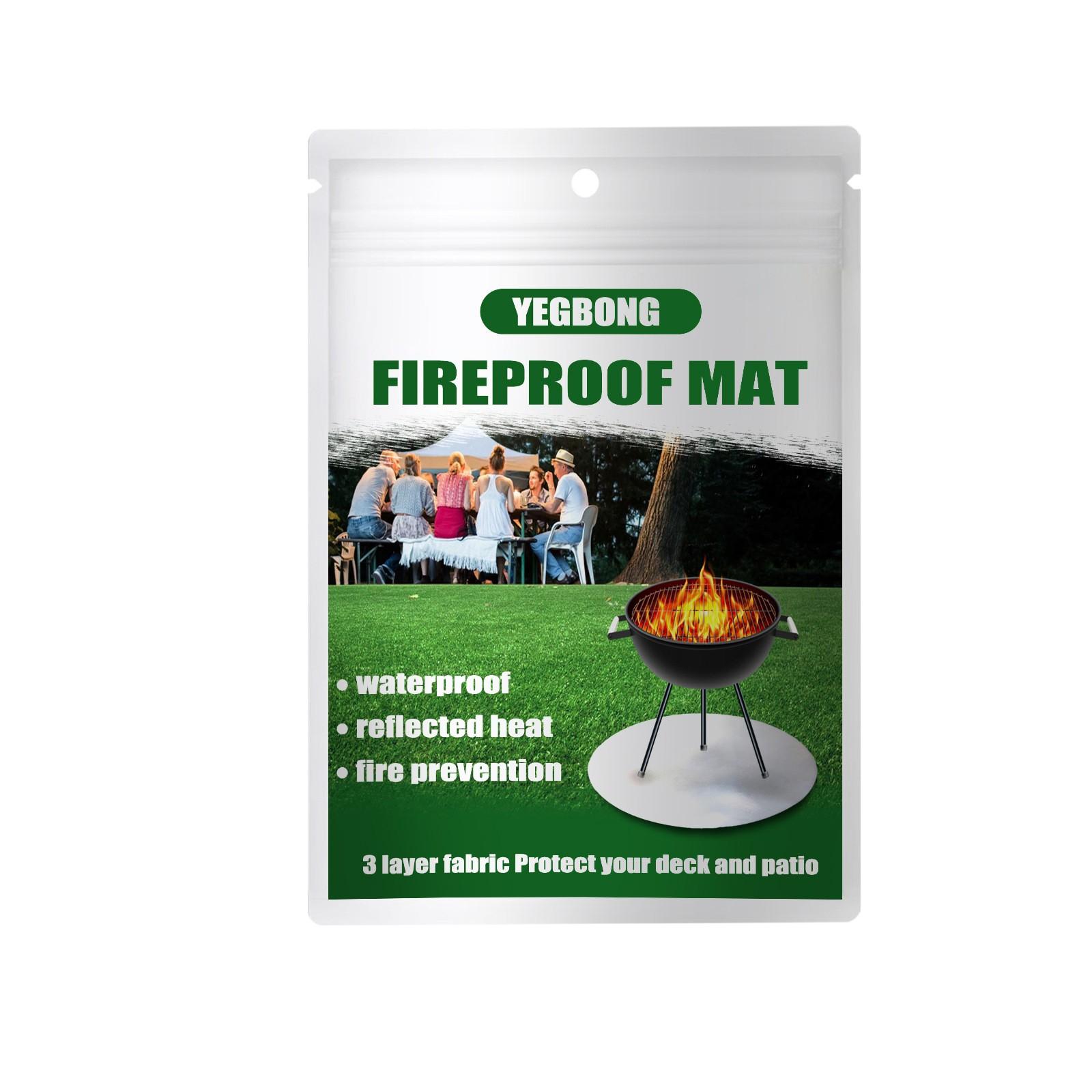 BBQ Grill Mat Fireproof Pad Flame Retardant Fiberglass Fire Blanket For Wood Burner Outdoor Picnic Barbecue Heat Insulation