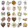 50 Retro Clock & Flower Stickers: Waterproof Decor for Journals, DIY Helmets, and Speakers