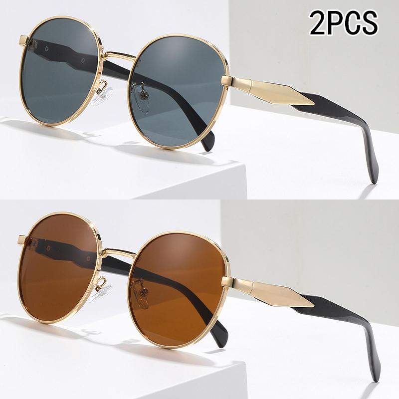 1/2PCS Oval Sunglasses Metal Retro Trendy Street SSunglasses Women 230/2412 Fashion Accessories