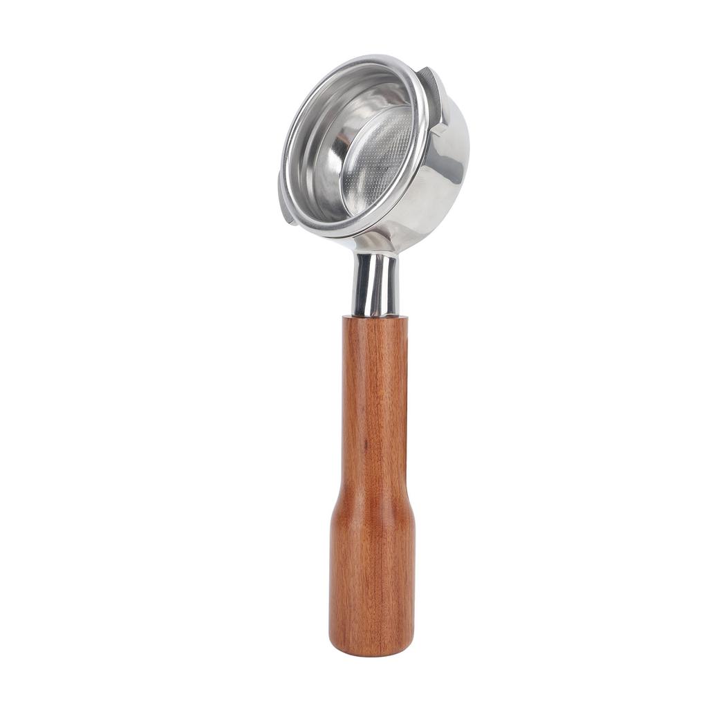 58mm Portafilter Bottomless 2 Ears Detachable Wood and Stainless Steel Coffee Machine Bottomless Filter for