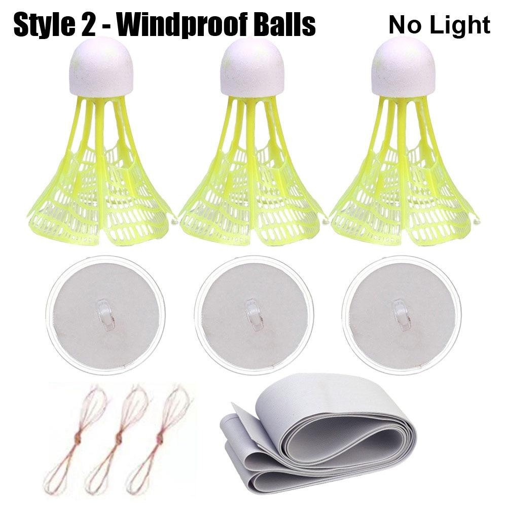 

3Sets Nylon Badminton Trainer Set Glowing Badminton Balls Lightweight Single Player Rebound Practice Elastic