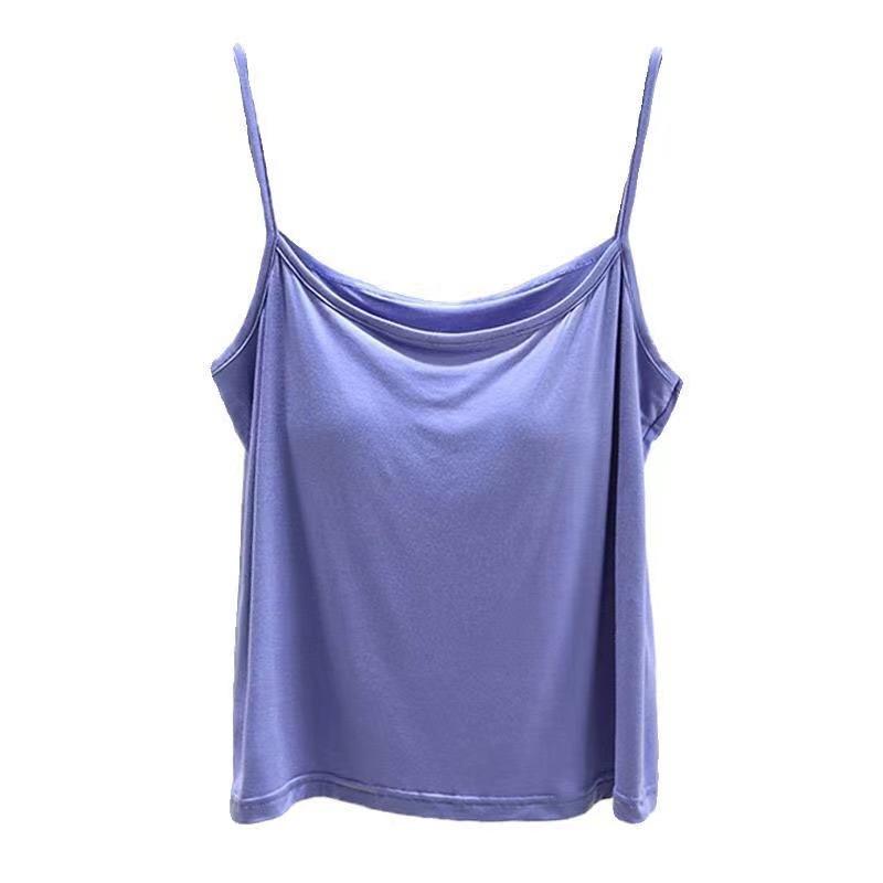 Modal Spaghetti Strap Tops Basic Sleeveless Tank Top Solid Color Women Summer Camisole All Match