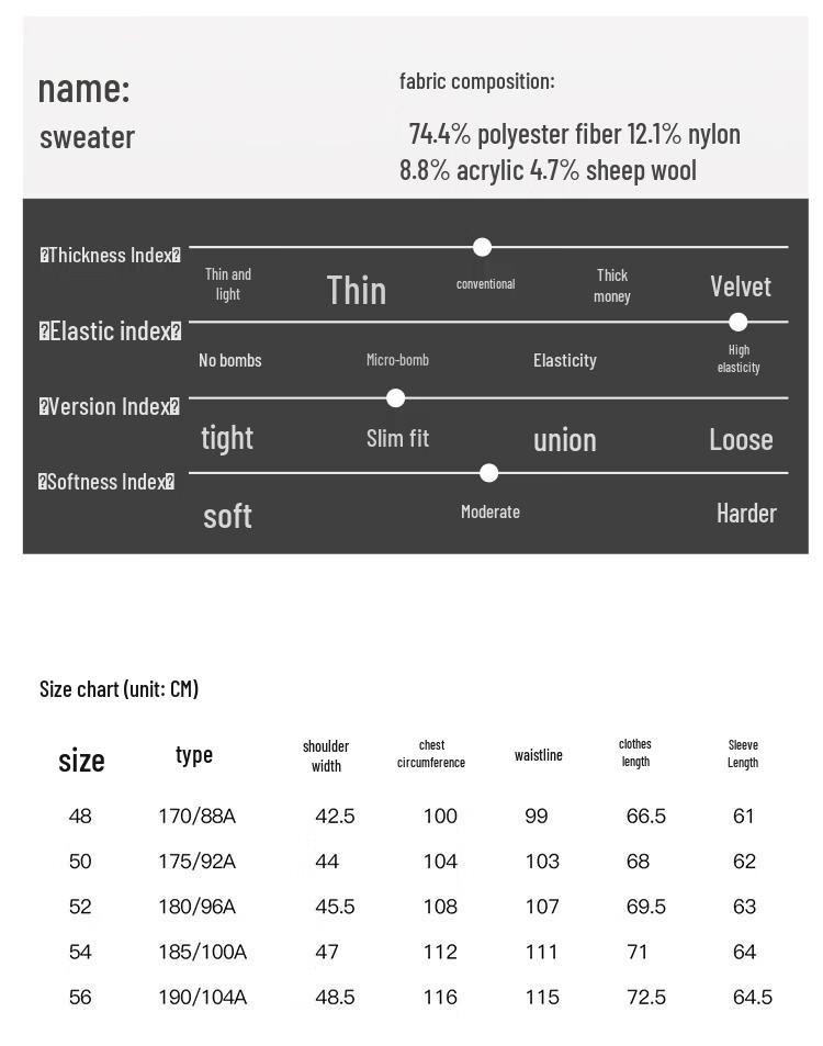 Caizi Herren Pullover Rundhals-Pullover