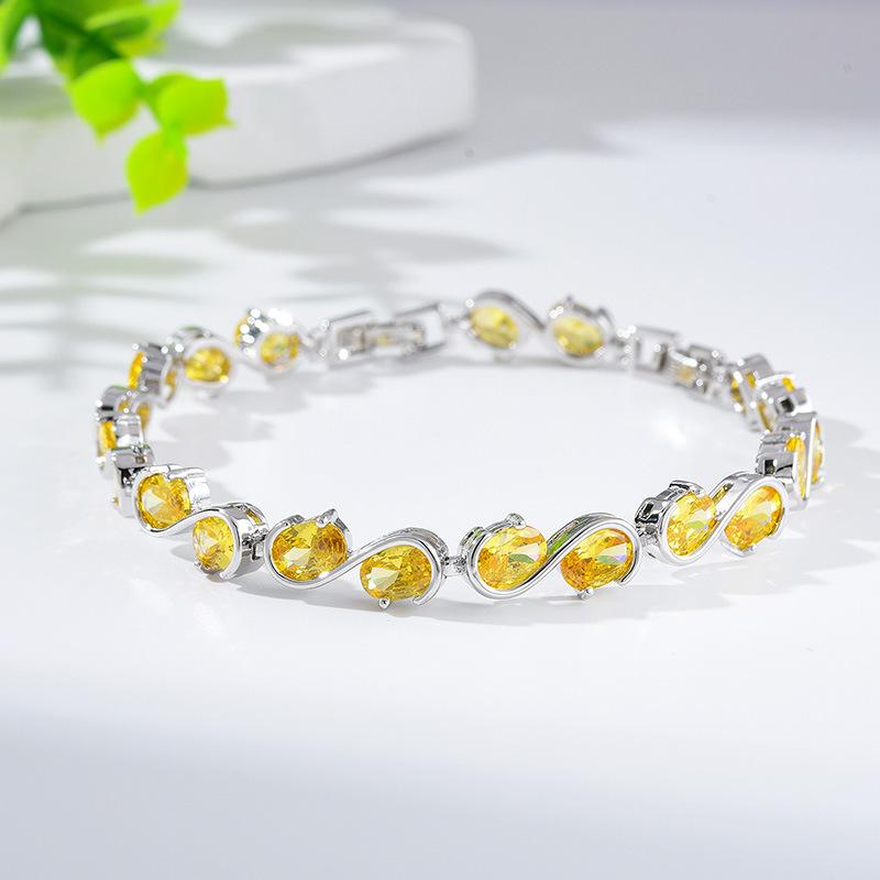 Women'S Creative Bracelet Hipster Accessories Round Simple Copper Zircon Bracelet