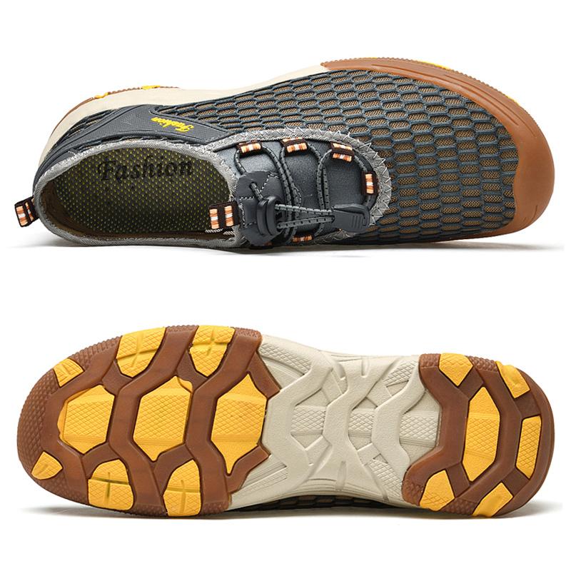 Letnie Męskie Outdoorowe Buty Trekkingowe z Siatki Mężczyźni Trekkingowe Górskie Szlakowe Wspinaczkowe Śledzące Oddychające Lekkie 38-46