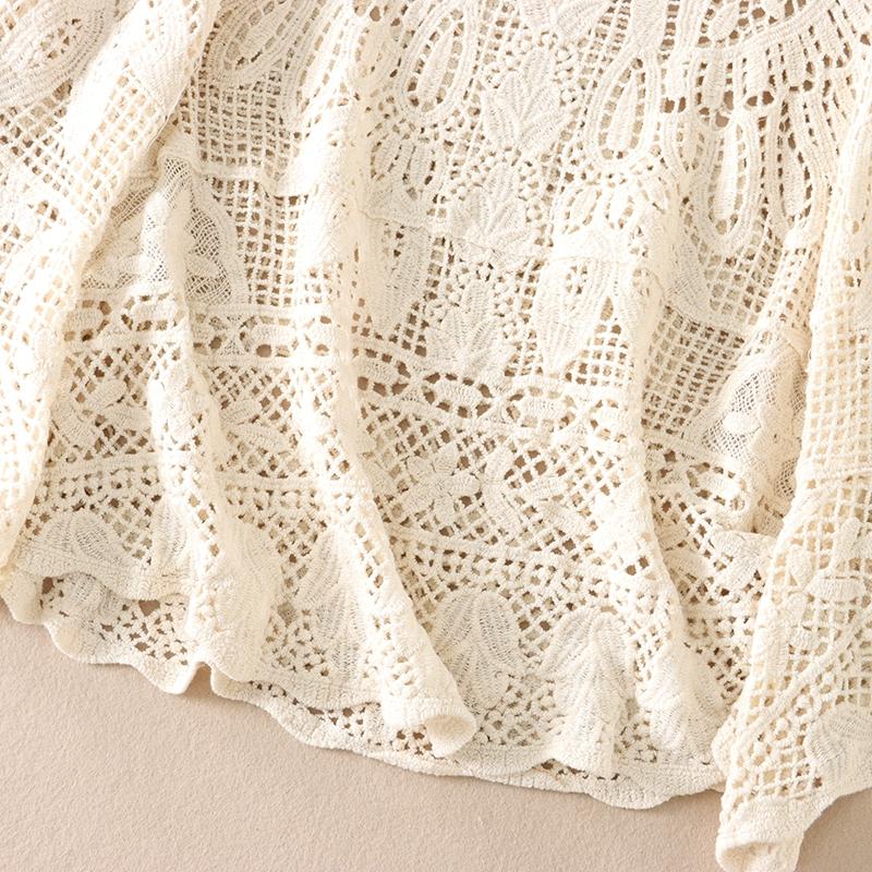 DIMANAF 2025 New Summer Basic Shirt Women Lace Blouse Short Tops Tees Casual Loose White Short  Tees