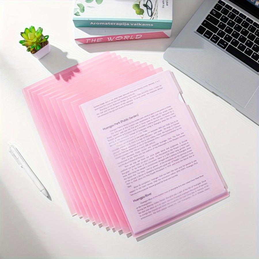 12pcs Premium PP Material Project Folders -L-Shaped A4 Document Sleeves, Durable, Waterproof Storage for Resumes, Papers & Files