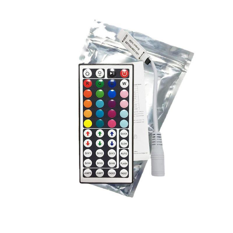 Mini RGB LED Light Strip Controller, 24/44 Key Infrared Remote, 12V Dimmer.