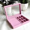 2025 Window Jewelry Box Transparent Velvet Ring Necklace Earrings Storage Box Jewelry Anti-oxidation Jewelry Storage Box