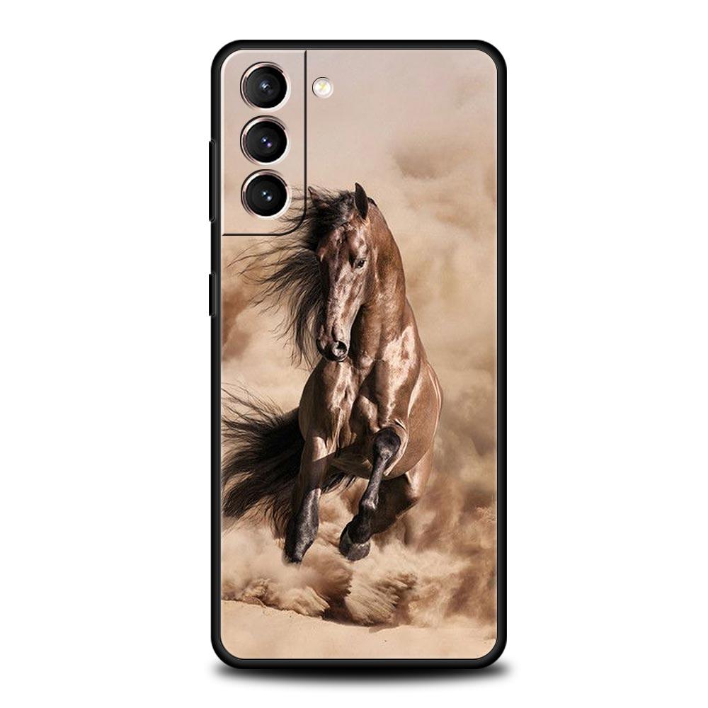 Coque de téléphone Animal Cheval pour Samsung Galaxy S26 S25 S24 S23 S22 S20 S21 FE Ultra S25 Edge Plus 5G Housse Souple en TPU Fundas Capas Sac