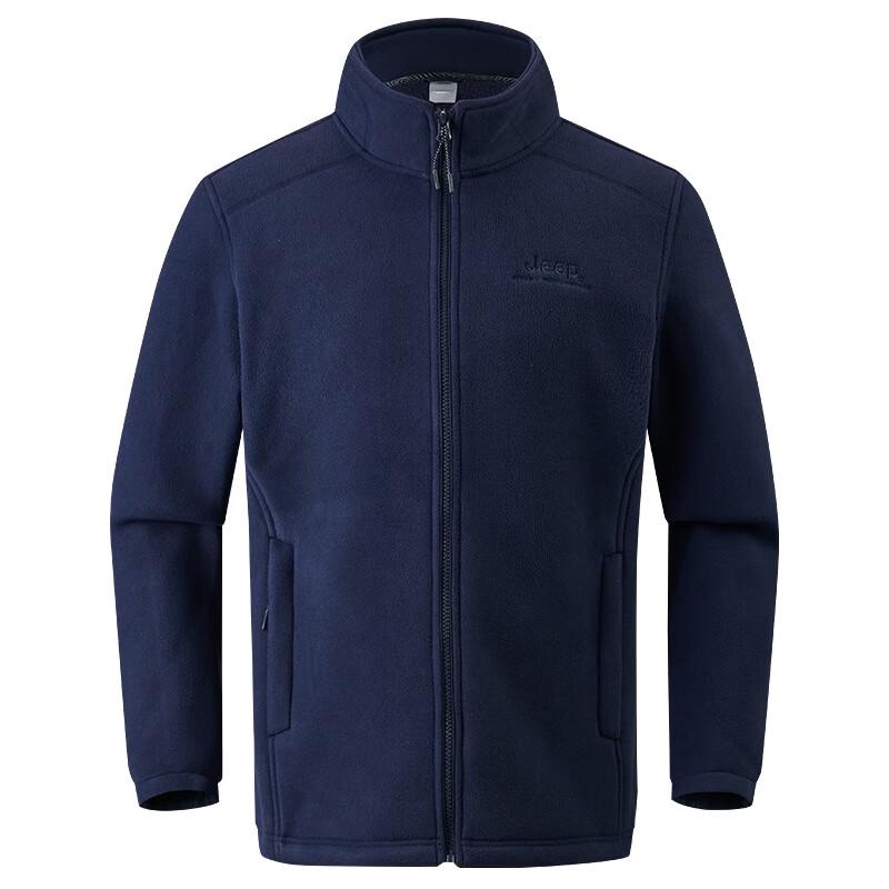 JEEP Men's Fleece Stand Collar Cardigan Sweatshirt