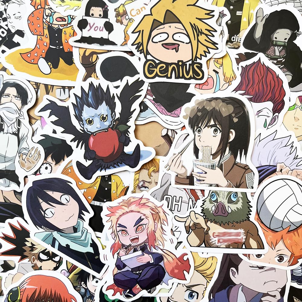 Set of 100 Anime Series Cute Anime Character Waterproof Cartoon Reward DIY Water Birthday Present Stickers, Stickers, Decals, Stickers, Materials,