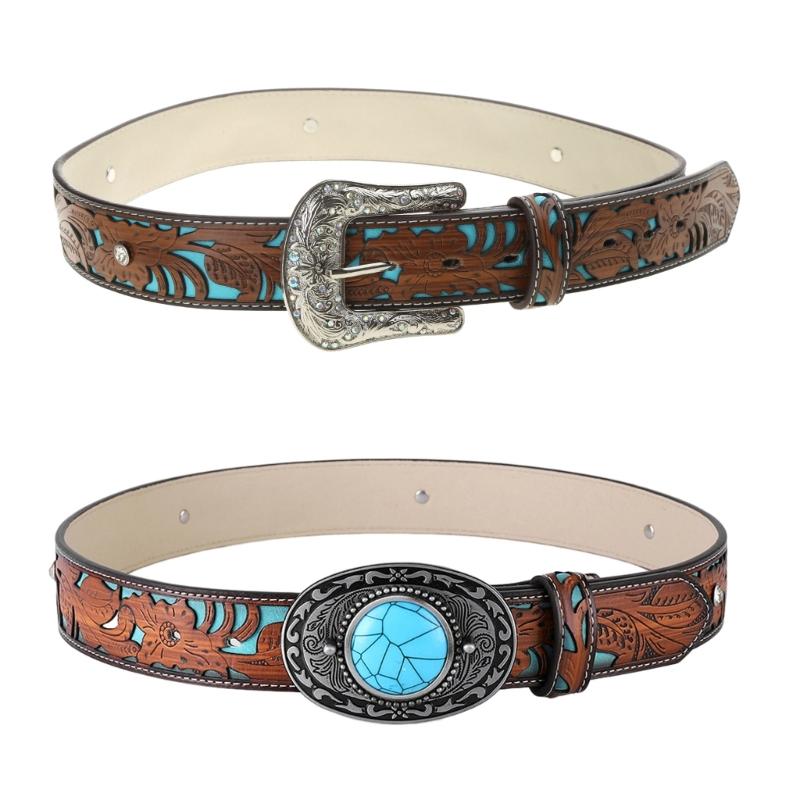 Cowboy Belts For Men Western Vintage Western Belt Turquoise Belt Buckle Belt